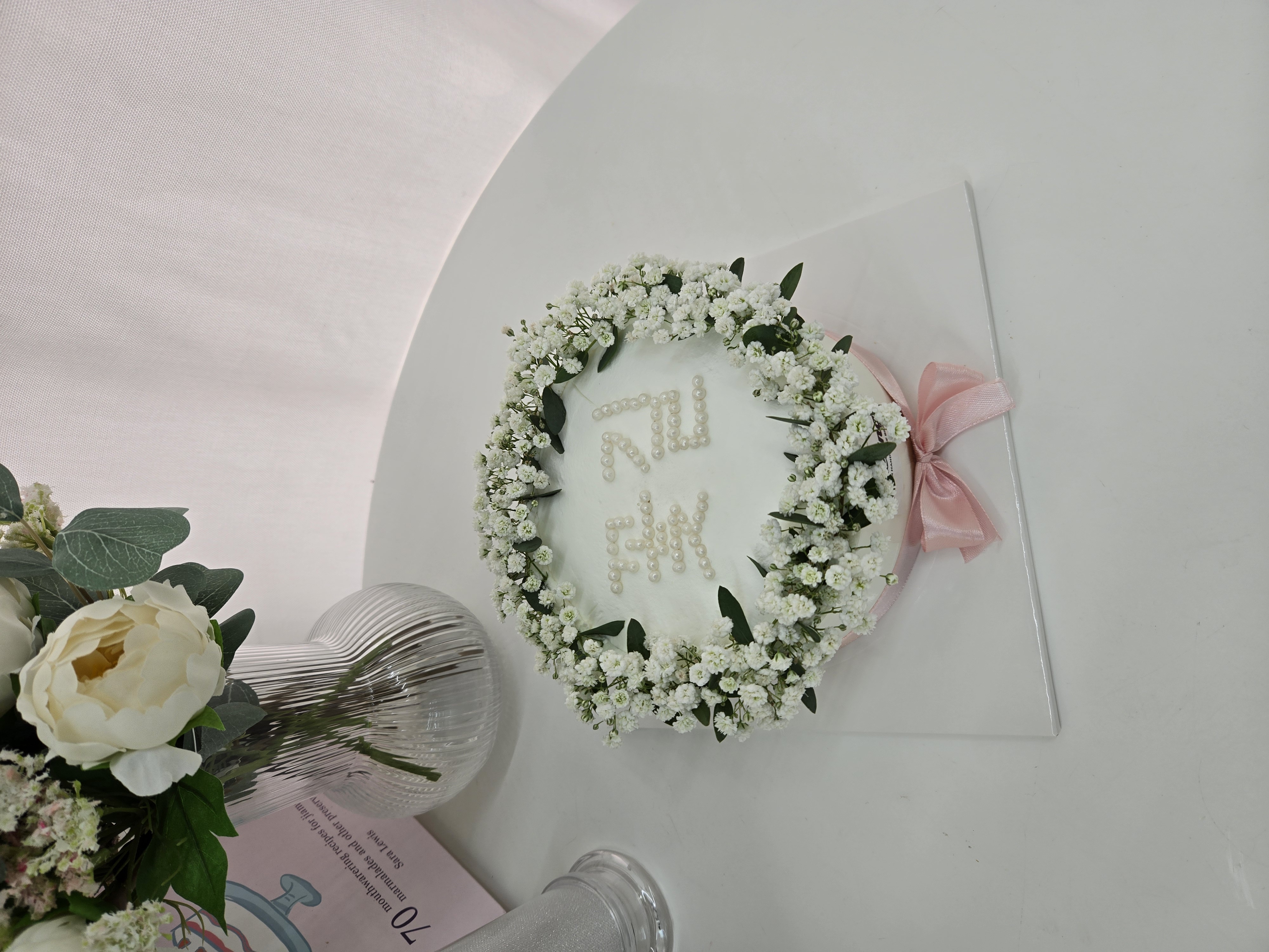 꽃길 안개꽃 케이크